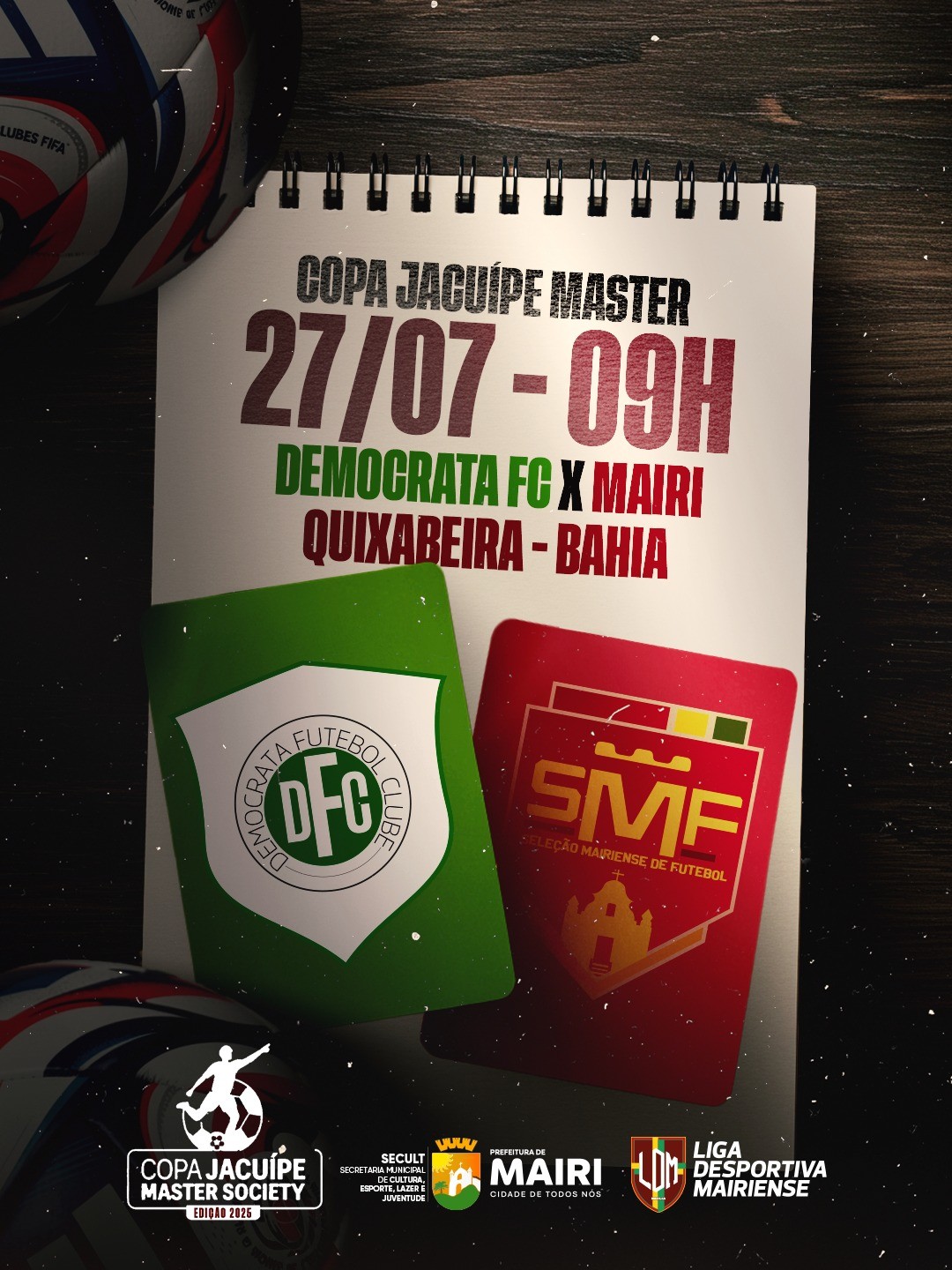 Seleção de Mairi joga neste domingo (27) pela Copa Jacuípe Master