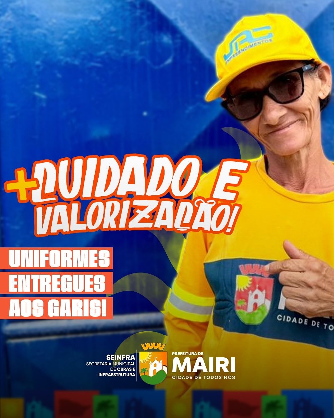 Prefeitura de Mairi entrega novos uniformes à equipe de limpeza pública e reforça orientação sobre horários de coleta